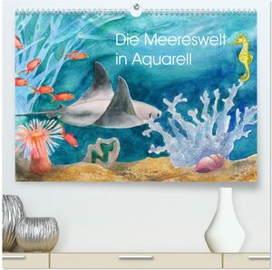 Buchcover Die Meereswelt in Aquarell (hochwertiger Premium Wandkalender 2025 DIN A2 quer), Kunstdruck in Hochglanz | Jitka Krause | EAN 9783435101221 | ISBN 3-435-10122-9 | ISBN 978-3-435-10122-1