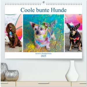 Buchcover Coole bunte Hunde (hochwertiger Premium Wandkalender 2025 DIN A2 quer), Kunstdruck in Hochglanz | Fotodesign Verena Scholze | EAN 9783435211036 | ISBN 3-435-21103-2 | ISBN 978-3-435-21103-6