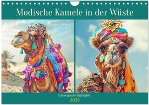 Buchcover Modische Kamele in der Wüste. Extravagante Highlights (Wandkalender 2025 DIN A4 quer), CALVENDO Monatskalender | Rose Hurley | EAN 9783435242306 | ISBN 3-435-24230-2 | ISBN 978-3-435-24230-6
