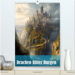 Buchcover Drachen Ritter Burgen (hochwertiger Premium Wandkalender 2025 DIN A2 hoch), Kunstdruck in Hochglanz | Liselotte Brunner-Klaus | EAN 9783435864997 | ISBN 3-435-86499-0 | ISBN 978-3-435-86499-7