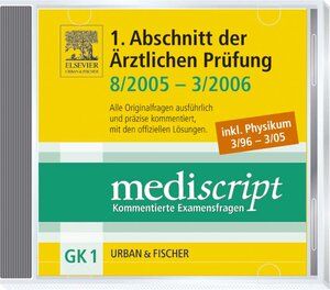 MEDISCRIPT-CD-ROM GK1 Physikum 3/96-3/05, Erster Abschnitt der Ärztlichen Prüfung 8/05-3/06