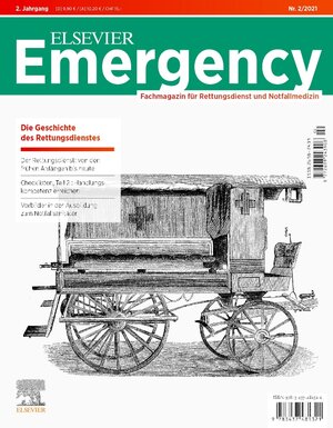 Buchcover Elsevier Emergency. Die Geschichte des Rettungsdiensts. 2/2021  | EAN 9783437481321 | ISBN 3-437-48132-0 | ISBN 978-3-437-48132-1