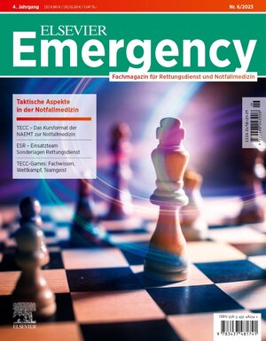 Buchcover ELSEVIER Emergency. Taktische Aspekte in der Notfallmedizin. 6/2023  | EAN 9783437481741 | ISBN 3-437-48174-6 | ISBN 978-3-437-48174-1