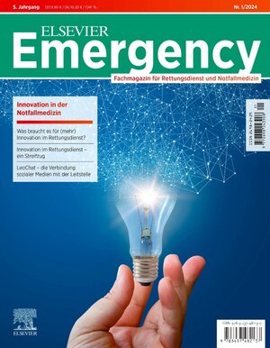 Buchcover ELSEVIER Emergency. Innovation in der Notfallmedizin. 1/2024 | EAN 9783437482137 | ISBN 3-437-48213-0 | ISBN 978-3-437-48213-7