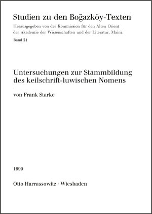 Buchcover Untersuchung zur Stammbildung des keilschrift-luwischen Nomens | Frank Starke | EAN 9783447028790 | ISBN 3-447-02879-3 | ISBN 978-3-447-02879-0