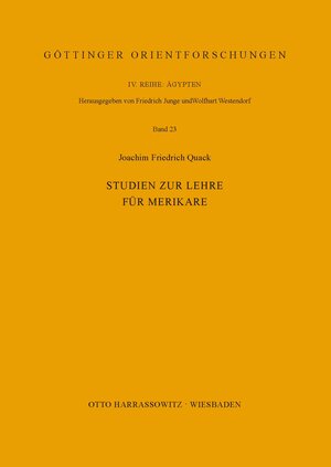 Buchcover Studien zur Lehre für Merikare | Joachim F Quack | EAN 9783447032261 | ISBN 3-447-03226-X | ISBN 978-3-447-03226-1