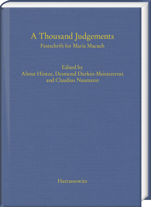Buchcover A Thousand Judgements  | EAN 9783447110945 | ISBN 3-447-11094-5 | ISBN 978-3-447-11094-5