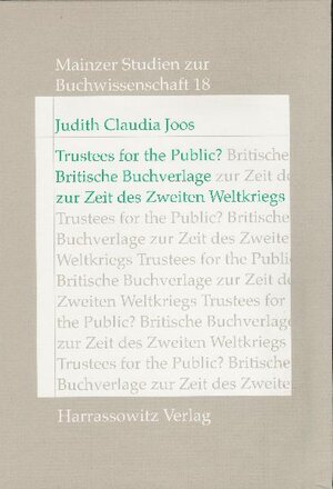 Buchcover Trustees for the Public? | Judith C Joos | EAN 9783447191814 | ISBN 3-447-19181-3 | ISBN 978-3-447-19181-4