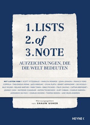 Buchcover Lists of Note | EAN 9783453270008 | ISBN 3-453-27000-2 | ISBN 978-3-453-27000-8