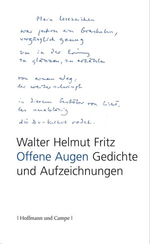 Buchcover Offene Augen | Walter H Fritz | EAN 9783455400830 | ISBN 3-455-40083-3 | ISBN 978-3-455-40083-0