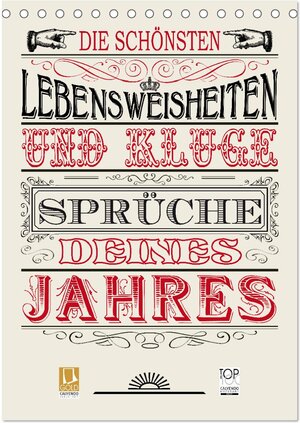 Buchcover Die schönsten Lebensweisheiten Typo - Kalender (Tischkalender 2025 DIN A5 hoch), CALVENDO Monatskalender | Bilder: bilwissedition.com Layout: Babette Reek | EAN 9783457061268 | ISBN 3-457-06126-2 | ISBN 978-3-457-06126-8
