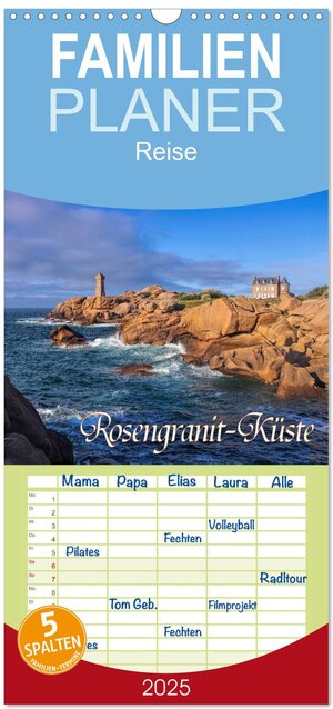 Buchcover Familienplaner 2025 - Rosengranit-Küste mit 5 Spalten (Wandkalender, 21 x 45 cm) CALVENDO | LianeM LianeM | EAN 9783457108321 | ISBN 3-457-10832-3 | ISBN 978-3-457-10832-1