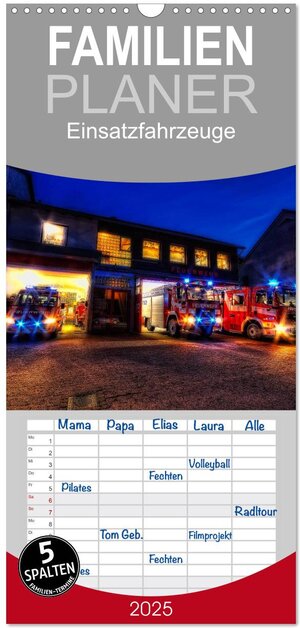 Buchcover Familienplaner 2025 - Einsatzfahrzeuge mit 5 Spalten (Wandkalender, 21 x 45 cm) CALVENDO | Markus Will | EAN 9783457118559 | ISBN 3-457-11855-8 | ISBN 978-3-457-11855-9
