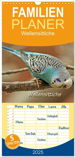 Buchcover Familienplaner 2025 - Wellensittiche mit 5 Spalten (Wandkalender, 21 x 45 cm) CALVENDO | Barbara Mielewczyk | EAN 9783457120446 | ISBN 3-457-12044-7 | ISBN 978-3-457-12044-6