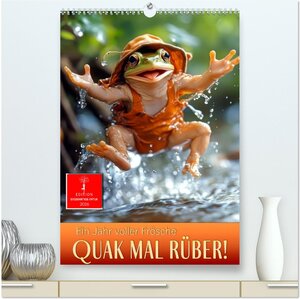 Buchcover Quak mal rüber - ein Jahr voller Frösche (hochwertiger Premium Wandkalender 2026 DIN A2 hoch), Kunstdruck in Hochglanz | Peter Roder | EAN 9783457247976 | ISBN 3-457-24797-8 | ISBN 978-3-457-24797-6