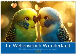 Buchcover Im Wellensittich Wunderland (Wandkalender 2026 DIN A3 quer), CALVENDO Monatskalender | Kerstin Waurick | EAN 9783457264492 | ISBN 3-457-26449-X | ISBN 978-3-457-26449-2