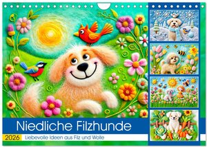 Buchcover Niedliche Filzhunde - Liebevolle Ideen aus Filz und Wolle (Wandkalender 2026 DIN A4 quer), CALVENDO Monatskalender | Anja Frost | EAN 9783457268988 | ISBN 3-457-26898-3 | ISBN 978-3-457-26898-8