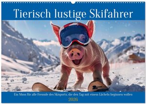 Buchcover Tierisch lustige Skifahrer (Wandkalender 2026 DIN A2 quer), CALVENDO Monatskalender | Peter Rübsamen | EAN 9783457387801 | ISBN 3-457-38780-X | ISBN 978-3-457-38780-1