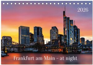 Buchcover Frankfurt am Main - at night (Tischkalender 2026 DIN A5 quer), CALVENDO Monatskalender | Uwe Herzog | EAN 9783457490457 | ISBN 3-457-49045-7 | ISBN 978-3-457-49045-7