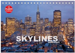 Buchcover Skylines weltweit (Tischkalender 2026 DIN A5 quer), CALVENDO Monatskalender | Peter Schickert | EAN 9783457957073 | ISBN 3-457-95707-X | ISBN 978-3-457-95707-3