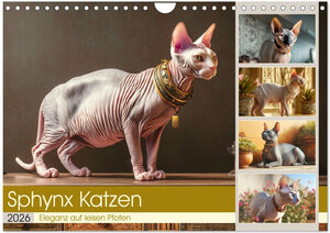 Buchcover Sphinx Katzen. Eleganz auf leisen Pfoten (Wandkalender 2026 DIN A4 quer), CALVENDO Monatskalender | Rose Hurley | EAN 9783457990308 | ISBN 3-457-99030-1 | ISBN 978-3-457-99030-8