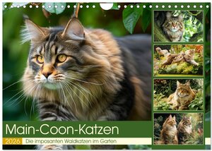 Buchcover Main-Coon-Katzen. Die imposanten Waldkatzen im Garten (Wandkalender 2026 DIN A4 quer), CALVENDO Monatskalender | Rose Hurley | EAN 9783457991701 | ISBN 3-457-99170-7 | ISBN 978-3-457-99170-1