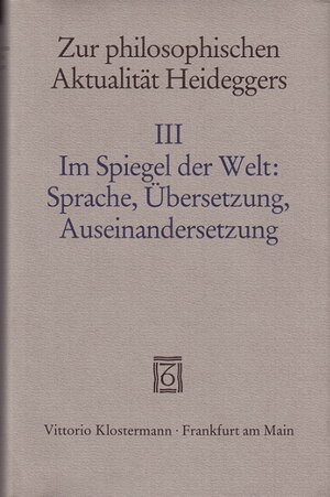 Buchcover Zur philosophischen Aktualität Heideggers  | EAN 9783465022589 | ISBN 3-465-02258-0 | ISBN 978-3-465-02258-9