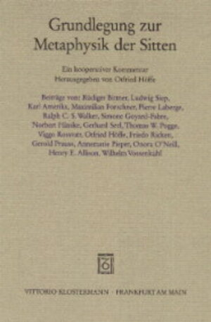 Buchcover Grundlegung zur Metaphysik der Sitten  | EAN 9783465030577 | ISBN 3-465-03057-5 | ISBN 978-3-465-03057-7