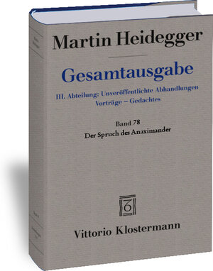 Buchcover Der Spruch des Anaximander | Martin Heidegger | EAN 9783465036715 | ISBN 3-465-03671-9 | ISBN 978-3-465-03671-5