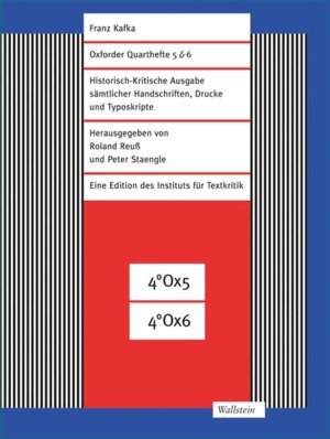 Buchcover Oxforder Quarthefte 5 & 6 | Franz Kafka | EAN 9783465037033 | ISBN 3-465-03703-0 | ISBN 978-3-465-03703-3