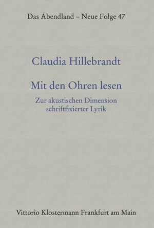 Buchcover Mit den Ohren lesen | Claudia Hillebrandt | EAN 9783465133995 | ISBN 3-465-13399-4 | ISBN 978-3-465-13399-5