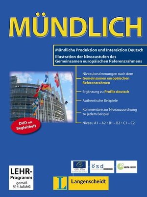 Buchcover MÜNDLICH - DVD mit Begleitheft | Sybille Bolton | EAN 9783468494093 | ISBN 3-468-49409-2 | ISBN 978-3-468-49409-3