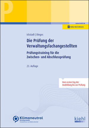 Buchcover Die Prüfung der Verwaltungsfachangestellten | Ewald Ickstadt | EAN 9783470106137 | ISBN 3-470-10613-4 | ISBN 978-3-470-10613-7