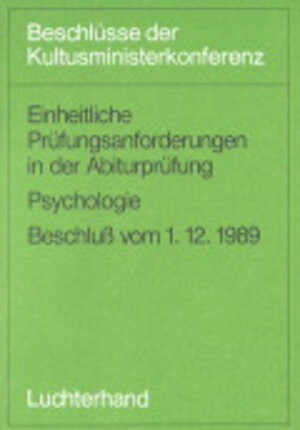 Buchcover Einheitliche Prüfungsanforderungen in der Abiturprüfung / Einheitliche Prüfungsanforderungen in der Abiturprüfung  | EAN 9783472529194 | ISBN 3-472-52919-9 | ISBN 978-3-472-52919-4