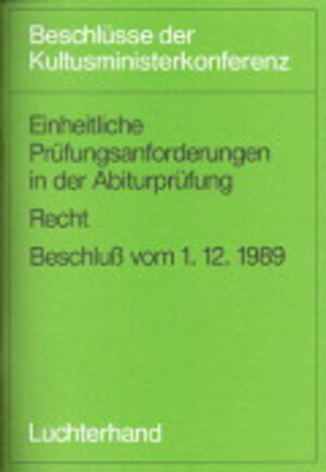 Buchcover Einheitliche Prüfungsanforderungen in der Abiturprüfung / Einheitliche Prüfungsanforderungen in der Abiturprüfung  | EAN 9783472529316 | ISBN 3-472-52931-8 | ISBN 978-3-472-52931-6
