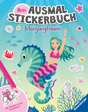 Buchcover Ravensburger Mein Ausmalstickerbuch Meerjungfrauen - Großes Buch mit über 300 Stickern, viele Sticker zum Ausmalen  | EAN 9783473416288 | ISBN 3-473-41628-2 | ISBN 978-3-473-41628-8