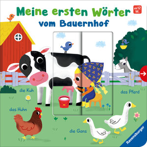 Buchcover Meine ersten Wörter vom Bauernhof - Sprechen lernen mit großen Schiebern und Sachwissen für Kinder ab 12 Monaten | Cornelia Frank | EAN 9783473416974 | ISBN 3-473-41697-5 | ISBN 978-3-473-41697-4