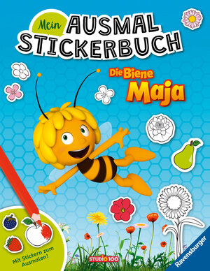 Buchcover Ravensburger Mein Ausmalstickerbuch Die Biene Maja – Großes Buch mit über 250 Stickern, viele Sticker zum Ausmalen  | EAN 9783473497638 | ISBN 3-473-49763-0 | ISBN 978-3-473-49763-8