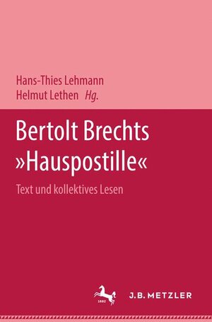 Buchcover Bertolt Brechts "Hauspostille" | Bertolt Brecht | EAN 9783476003782 | ISBN 3-476-00378-7 | ISBN 978-3-476-00378-2