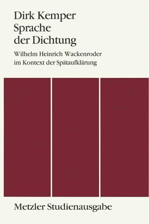 Buchcover Sprache der Dichtung | Dirk Kemper | EAN 9783476008947 | ISBN 3-476-00894-0 | ISBN 978-3-476-00894-7