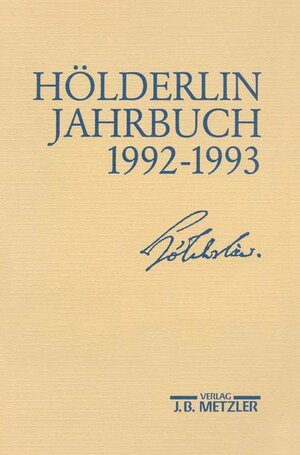 Buchcover Hölderlin-Jahrbuch  | EAN 9783476009104 | ISBN 3-476-00910-6 | ISBN 978-3-476-00910-4