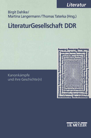 Buchcover Literaturgesellschaft DDR  | EAN 9783476452368 | ISBN 3-476-45236-0 | ISBN 978-3-476-45236-8
