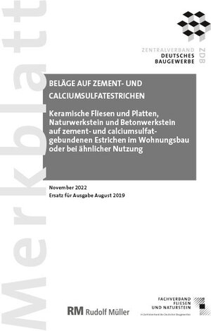 Buchcover Merkblatt Beläge auf Zement- und Calciumsulfatestrichen 2022-11 | Rudolf Voos | EAN 9783481045081 | ISBN 3-481-04508-5 | ISBN 978-3-481-04508-1