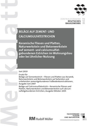 Buchcover Merkblatt Beläge auf Zement- und Calciumsulfatestrichen (PDF) 2022-11 | Rudolf Voos | EAN 9783481045098 | ISBN 3-481-04509-3 | ISBN 978-3-481-04509-8