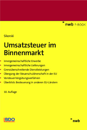 Buchcover Umsatzsteuer im Binnenmarkt | Ralf Sikorski | EAN 9783482010910 | ISBN 3-482-01091-9 | ISBN 978-3-482-01091-0