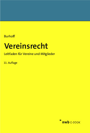 Buchcover Vereinsrecht | Detlef Burhoff | EAN 9783482031212 | ISBN 3-482-03121-5 | ISBN 978-3-482-03121-2