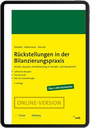 Buchcover Rückstellungen in der Bilanzierungspraxis | Kai Peter Künkele | EAN 9783482034015 | ISBN 3-482-03401-X | ISBN 978-3-482-03401-5