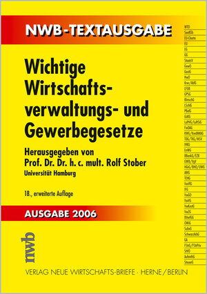 Wichtige Wirtschaftsverwaltungs- und Gewerbegesetze