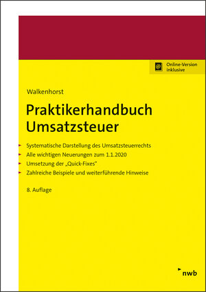 Buchcover Praktikerhandbuch Umsatzsteuer | Ralf Walkenhorst | EAN 9783482556685 | ISBN 3-482-55668-7 | ISBN 978-3-482-55668-5