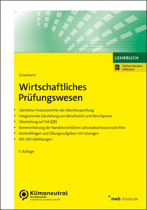 Buchcover Wirtschaftliches Prüfungswesen | Mathias Graumann | EAN 9783482616068 | ISBN 3-482-61606-X | ISBN 978-3-482-61606-8